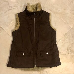 Faux fur reversible vest